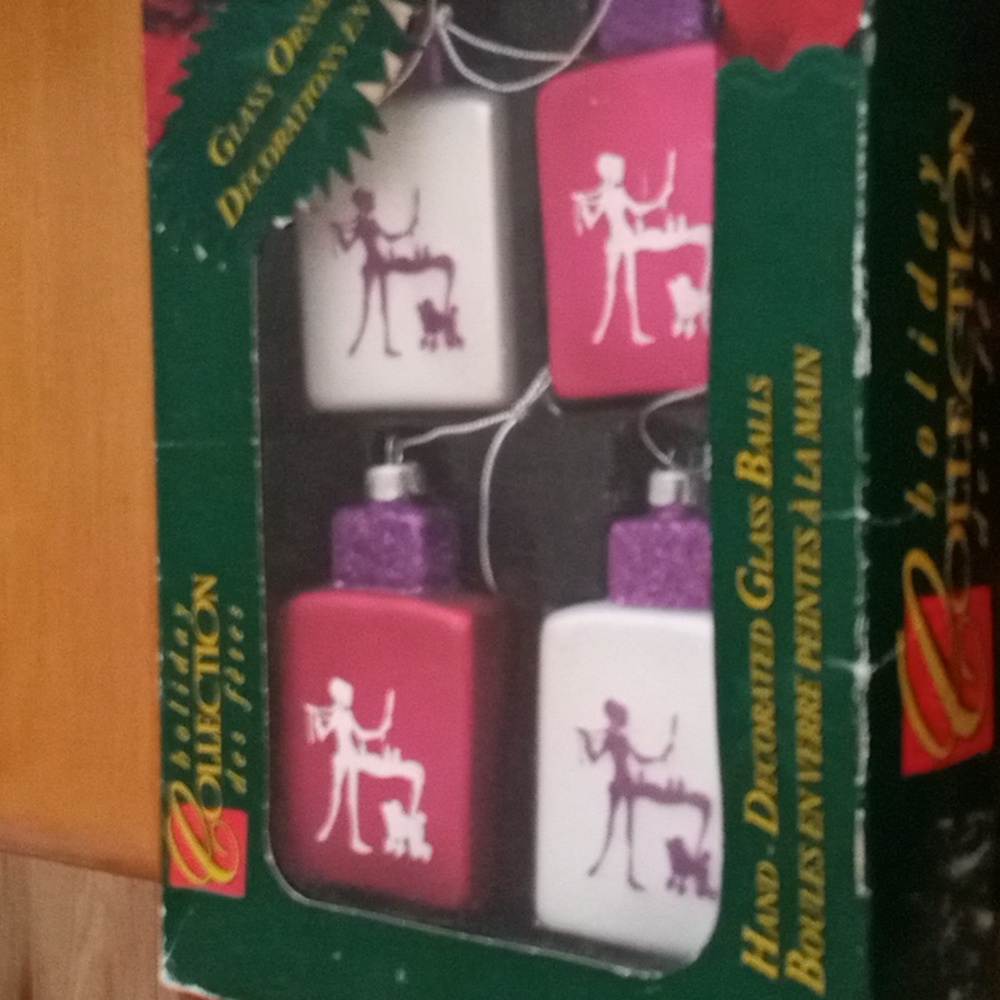 Hand Decorated Glass Balls Christmas Ornaments Set Of 4